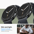 ACS09840 - SWi-dd Liquid Air showing slim profile from two angles with lifestyle shot of man wearing the cased watch