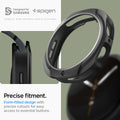 ACS09840 - Galaxy Watch 8 44mm Liquid Air showing precise one-side cutout for rotating bezel access with close-up of bezel detail
