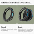 ACS09840 - SWi-dd Liquid Air showing two-step installation instructions with front and back alignment guides