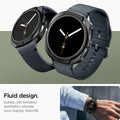 ACS09839 - SWi-dj Liquid Air showing front and side angles with lifestyle shot of man wearing the cased watch on wrist