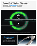ACS11493 - Galaxy Z Fold 8 Ultra Air Fit Pro (Mag Fit) Abyss Green showing it is Qi2 Ready for super fast wireless charging