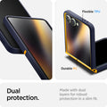 ACS09563 - Galaxy Z Flip 7 Case Nano Pop (MagFit) in blueberry navy showing the dual protection with flexible TPU and durable PC. Made with dual layers for robust protection in a slim fit.