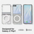 ACS09559 - Galaxy Z Flip 7 Case Ultra Hybrid Pro (MagFit) in clear white showing designed for Galaxy Z Flip 7