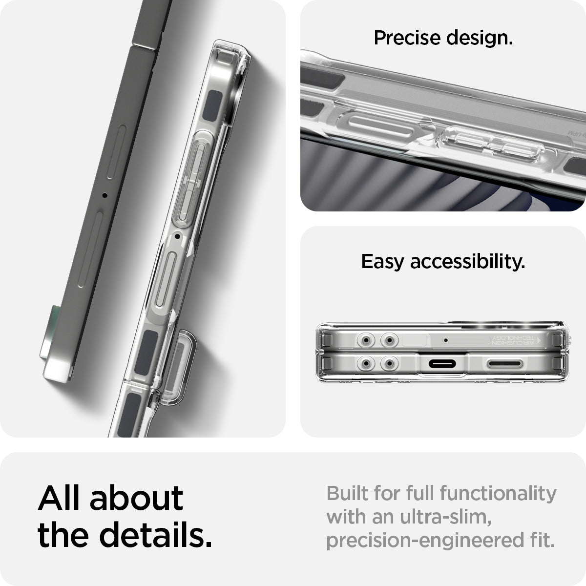 ACS09560 - Galaxy Z Flip 7 Case Ultra Hybrid Pro Neo One (Magfit) showing the precise design and easy accessibility. All about the details. Built for full functionality with an ultra-slim, precision-engineered fit
