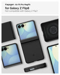 ACS11511 - Galaxy Z Flip 8 Series - Air Fit Pro (Mag Fit) showing the Air Fit Pro MagFit product title graphic for Galaxy Z Flip 8, alongside multiple angled views of the case in folded, unfolded, and back positions, noting it is not compatible with Galaxy Z Flip7.