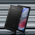 ACS02863 - Galaxy Tab A7 Lite Case Rugged Armor in matte black showing front and back.
