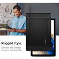 ACS04136 - Galaxy Tab A8 Case Rugged Armor in matte black rugged style. Elevate the design of your galaxy tab.