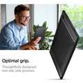 ACS04136 - Galaxy Tab A8 Case Rugged Armor in matte black optimal grip. thoughtfully designed nonslip side grooves.