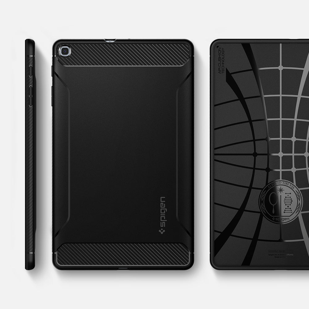 623CS26448 - Galaxy Tab A 10.1" Case Rugged Armor in matte black showing front and back.