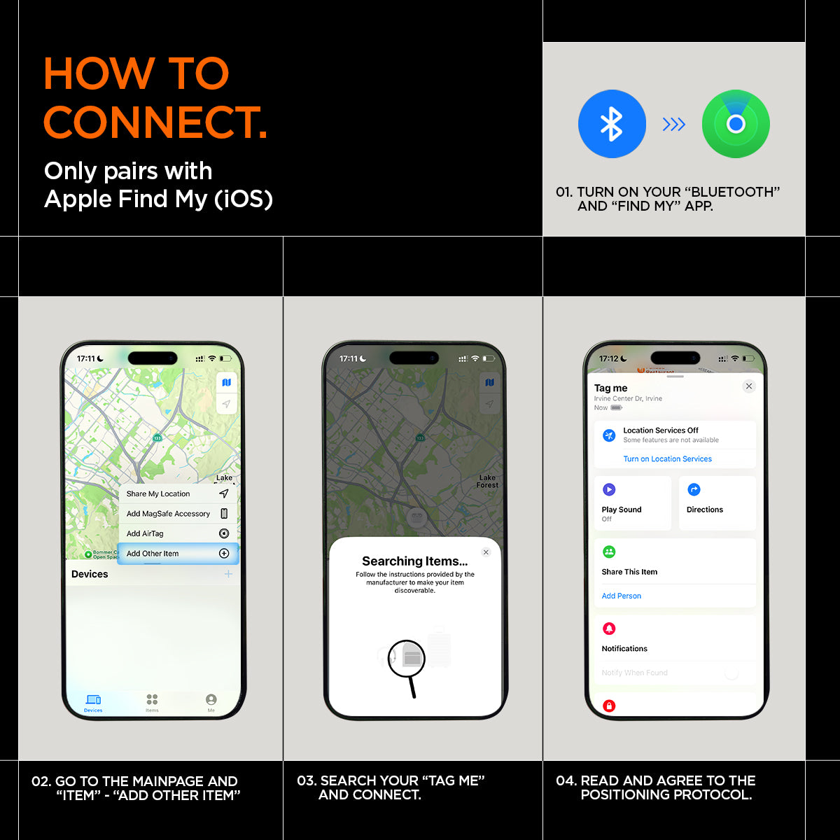 AHP08353 - How to connect.  Only pairsr with Apple Find my (iOS).