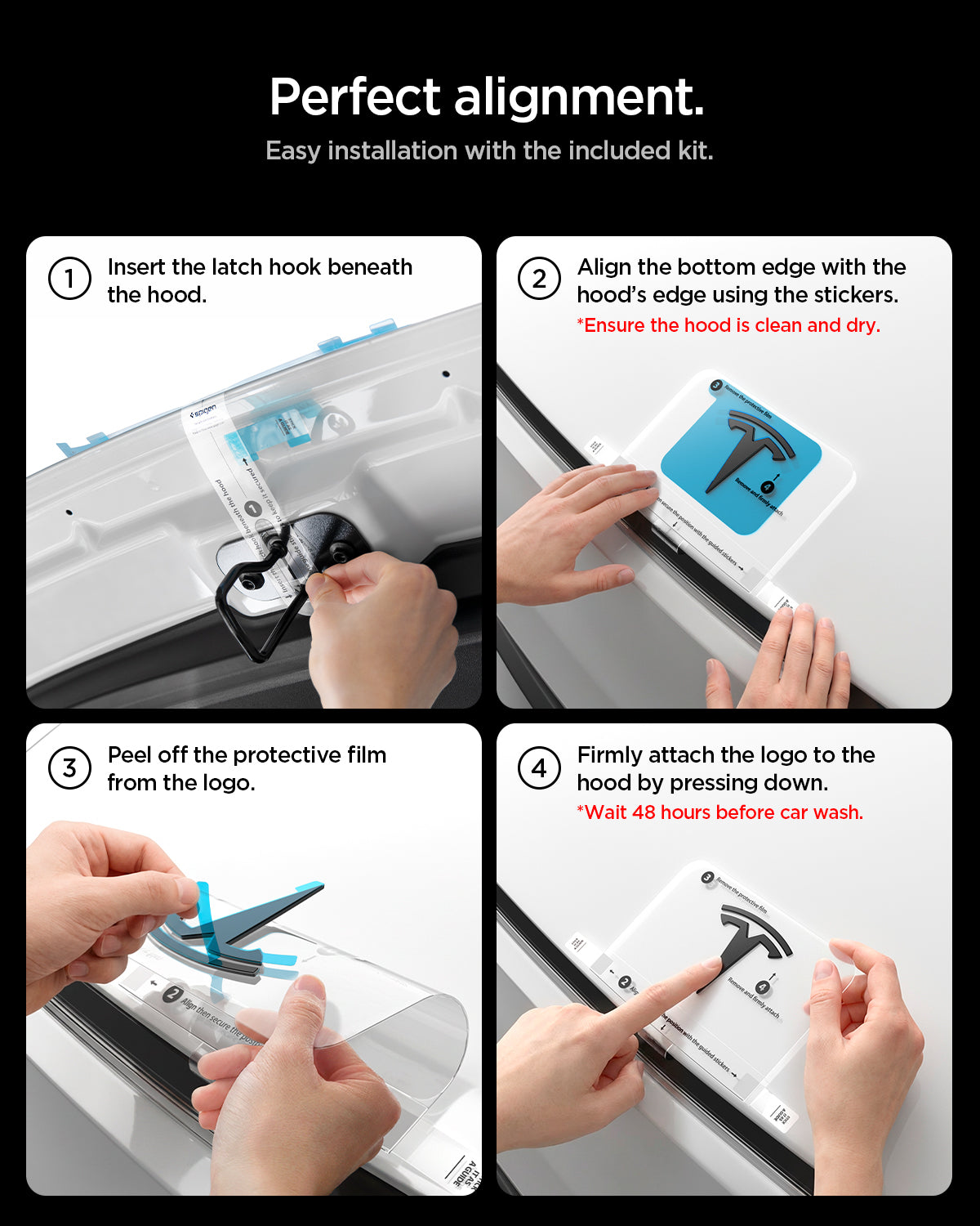 ACP11155 - Model Y Juniper (2025+) Front Emblem Logo Cover in Black showing