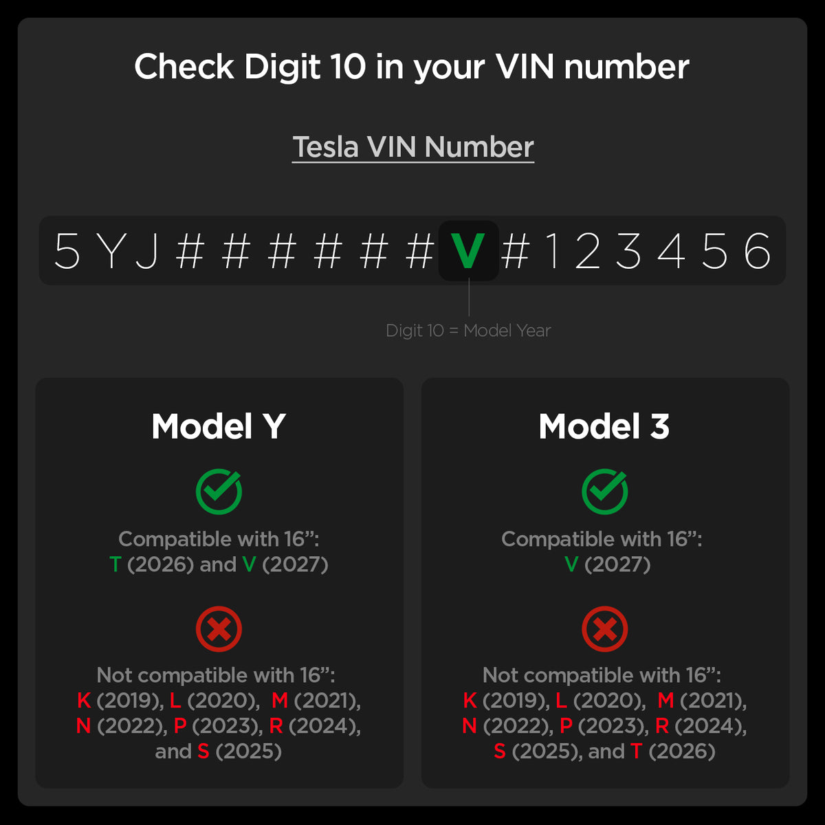 AGL10820 - Model Y Juniper (2025+) Screen Protector GLAS.tR EZ Fit | 16 inch showing a compatibility 