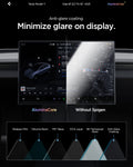 AGL10819 - Model Y Juniper (2025+) Screen Protector GLAS.tR EZ Fit | Anti-Glare 16 inch showing minimize glare on display.