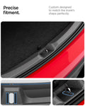 ACP11540 - Tesla Series Trunk Sill Guard showing a custom-fit trunk sill guard designed around the trunk edges and hook area