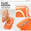 AFA11381 - MagSafe Card Holder Tintap (MagFit) in Frost Clear Orange showing the fluid design. Smooth, round-edges for everyday comfort and style