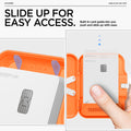 AFA11380 - MagSafe Card Holder Tintap (MagFit) in Orange showing the slide up for easy access. Built-in card guide lets you push and slide up with ease