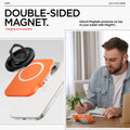 AFA11380 - MagSafe Card Holder Tintap (MagFit) in Orange showing the double-sided magnet. Attach MagSafe products on top of your wallet with MagFit+