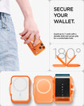 AFA11381 - MagSafe Card Holder Tintap (MagFit) in Frost Clear Orange showing secure your wallet