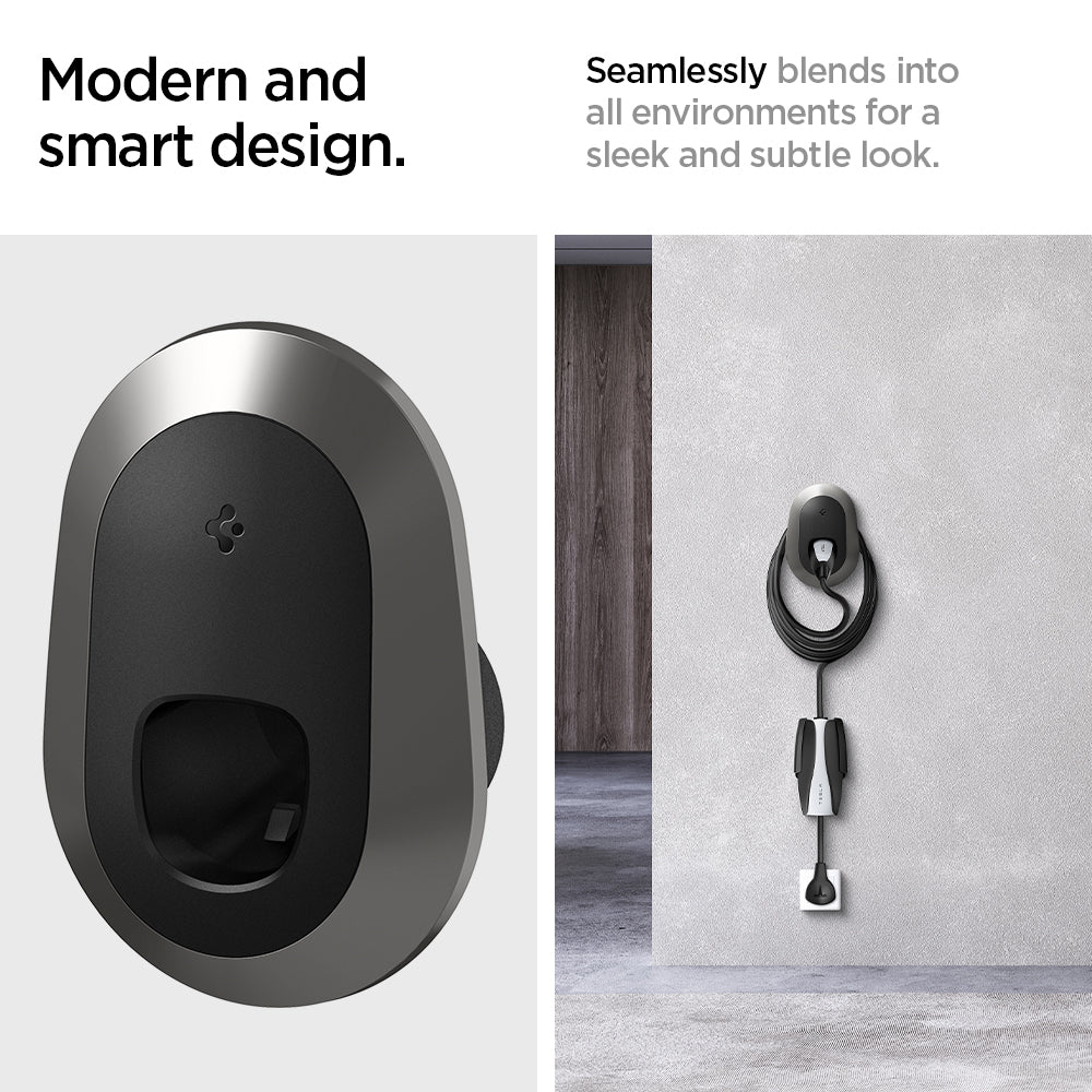 ACP04294 - Tesla Charging Wall Mount in dark silver modern and smart design. Seamlessly blends into all environments for a sleek and subtle look.