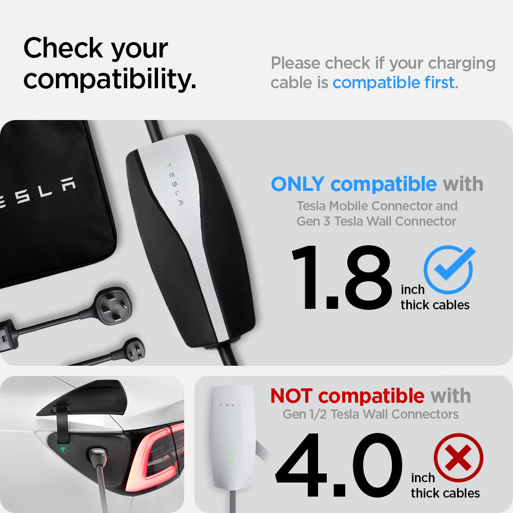 ACP05444 - Tesla Charger Cable Cover TO110 in black check your compatibility. please check if your charging cable is compatible first.