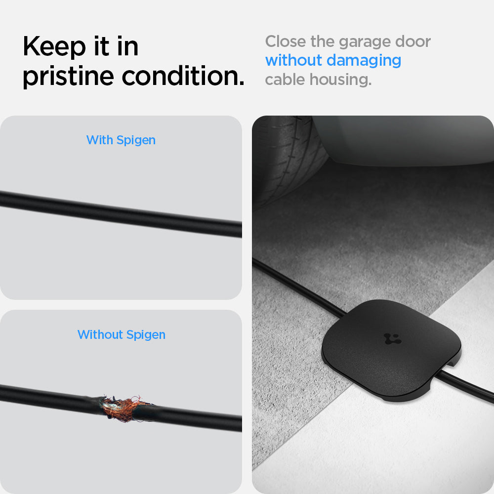 ACP05444 - Tesla Charger Cable Cover TO110 in black keep it in pristine condition. close the garage door without damaging cable housing.