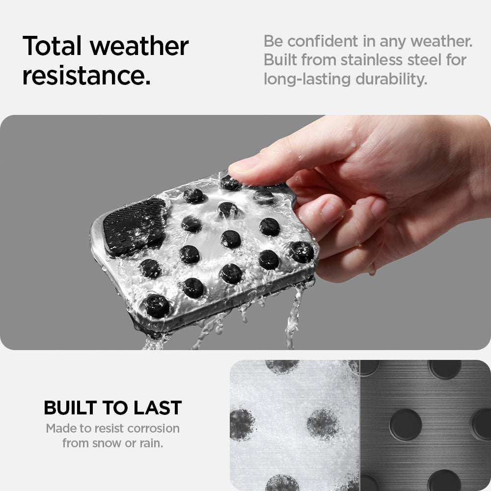 ACP07220 - Tesla Model Y & 3 Pedal Cover TO201 in Black total weather resistance. be confident in any weather. built from stainless steel for long lasting durability. built to last. made to resist corrosion from snow or rain.