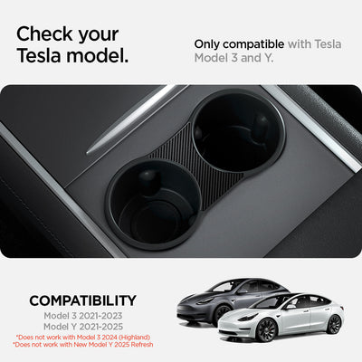 ACP04507 - TO210 Tesla Model 3 & Y Cup Holder Insert in black showing compatibility