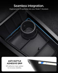 ACP11169 - Tesla Series - Center Console Organizer Lower Tray | TO220LYS in Black showing  seamless integration