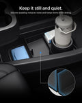 ACP11169 - Tesla Series - Center Console Organizer Lower Tray | TO220LYS in Black showing keep it still and quiet