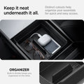 ACP07409 - Tesla Model 3 Armrest Console Organizer TO224H in Black showing a functional organizer. A built-in divider that keeps you organized on the drive. It's distinct cutouts help organize your essentials for quick and easy access.