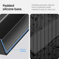 ACP07409 - Tesla Model 3 Armrest Console Organizer TO224H in Black showing the padded silicon base Padding prevents objects from scratching while  making it easy to clean up. 