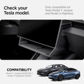ACP08373 - Tesla Model 3 Highland Under Screen Organizer TO227H in Black showing the Check your Tesla model, only compatible for Model 3 2024 (Highland) 