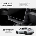 ACP08373 - Tesla Model 3 Highland Under Screen Organizer TO227H in Black showing the Check your Tesla model, only compatible for Model 3 2024 (Highland) 