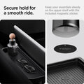 ACP08373 - Tesla Model 3 Highland Under Screen Organizer TO227H in Black showing the Secure hold for a smooth ride, keep your essentials steady on the upper shelf with the included magnetic sticker