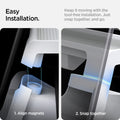 ACP11578 - Tesla Series - Under Screen Organizer | TO227H in White showing easy installation