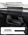 ACP11105 - Tesla Series - Under Screen Organizer | TO227JH showing no damage installation diagram with silicone pad contact points highlighted in blue on organizer brackets