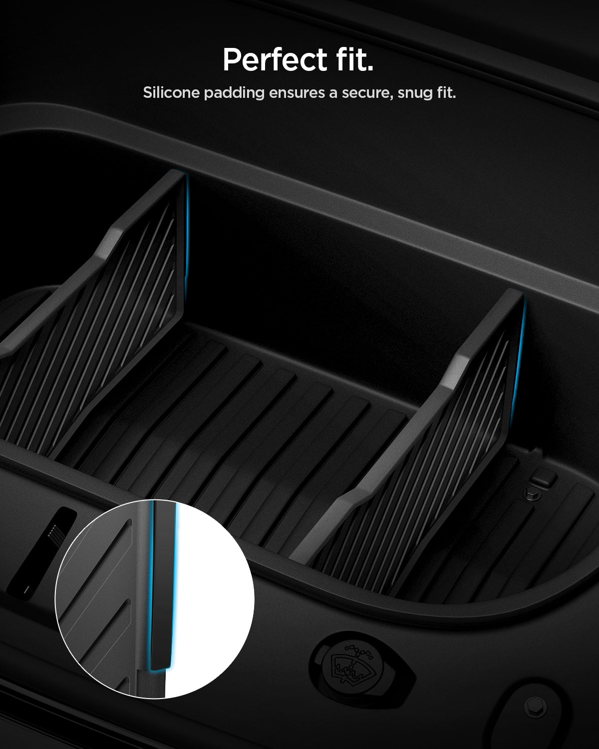 ACP10799 - Tesla Series Model Y Juniper (2025+) Frunk Divider | TO229J in Black showing perfect fit.