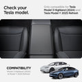 ACP07410 - Model 3 (2024) Armrest Cover TO240H in Black showing the compatibility of an armrest in between the two car front seats