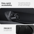 ACP09180 - Tesla Charging Adapter Door Dock TO255 in Black showing the easy, quick accessibility. Fits perfectly within the side door compartment for easy J1772 storage. Precise Fit, internal ribbing keeps your adapter in place