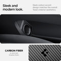ACP09180 - Tesla Charging Adapter Door Dock TO255 in Black showing the sleek and modern look. Sleek carbon accent design matches the overall Tesla's interior aesthetics. Carbon fiber in style with timeless finish