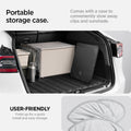ACP08897 - Tesla Model 3 Highland CryoShade Sunroof | TO261H in Black showing the portable storage case. Comes with a case to conveniently stow away clips and sunshade, user-friendly. Folds up for quick install and easy storage