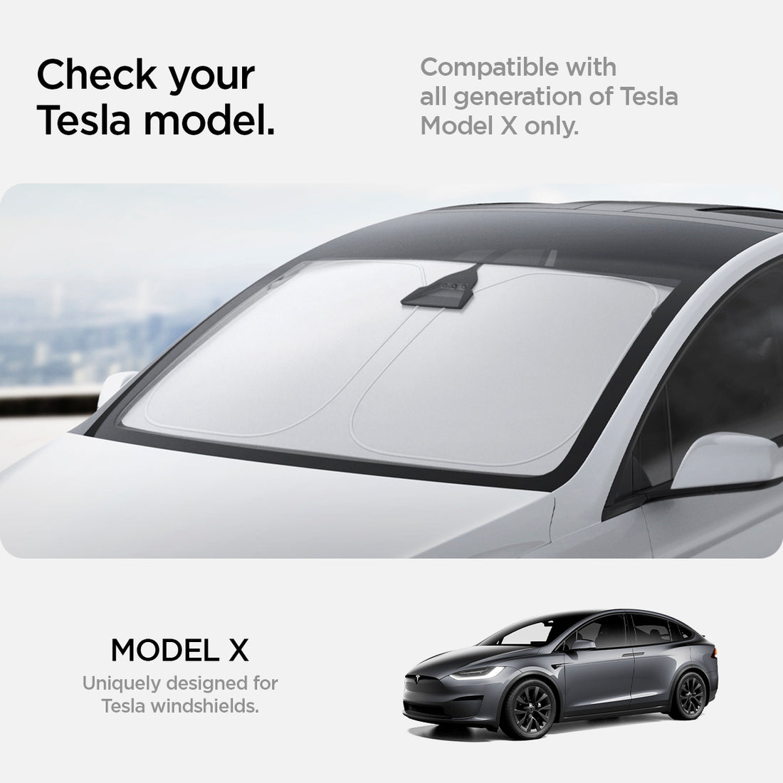 ACP09094 - Tesla Model X TO263 (2022-2025) Cryoshade in black check your tesla model. compatible with all generation of tesla model x only. Model x uniquely designed for tesla windshields.
