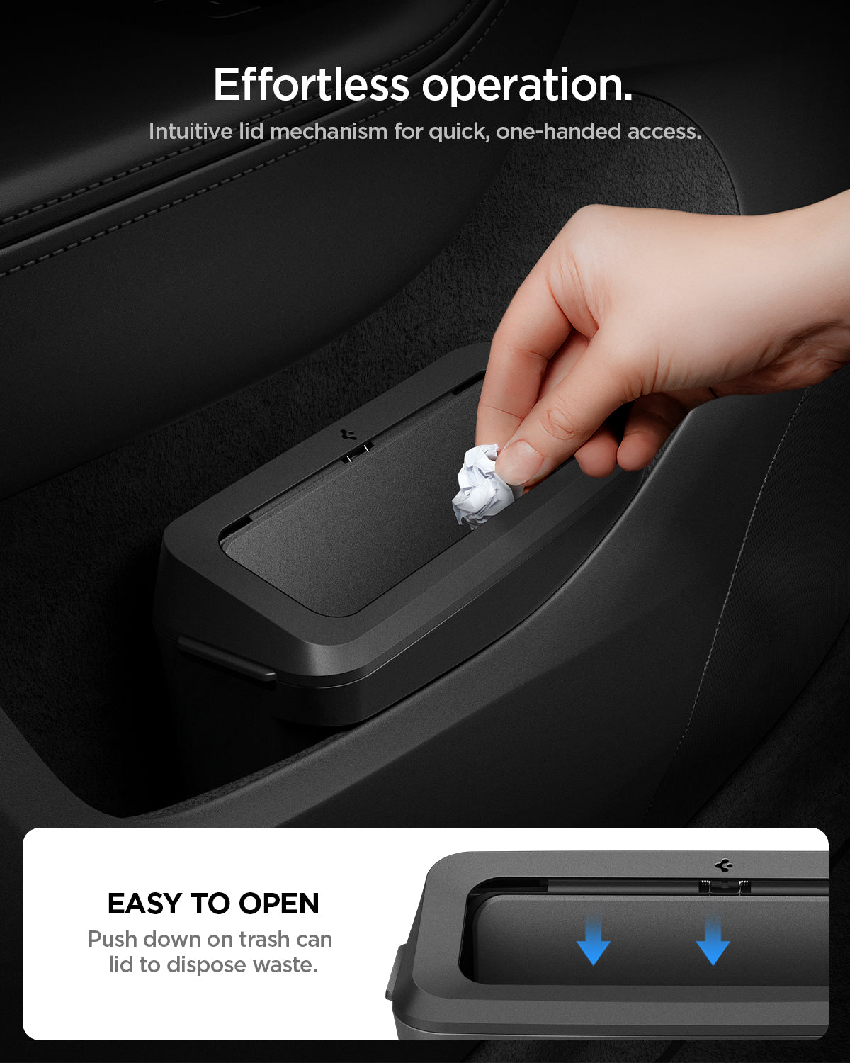 ACP11106 - Tesla Series - Car Trash Can | TO281J showing effortless operation.