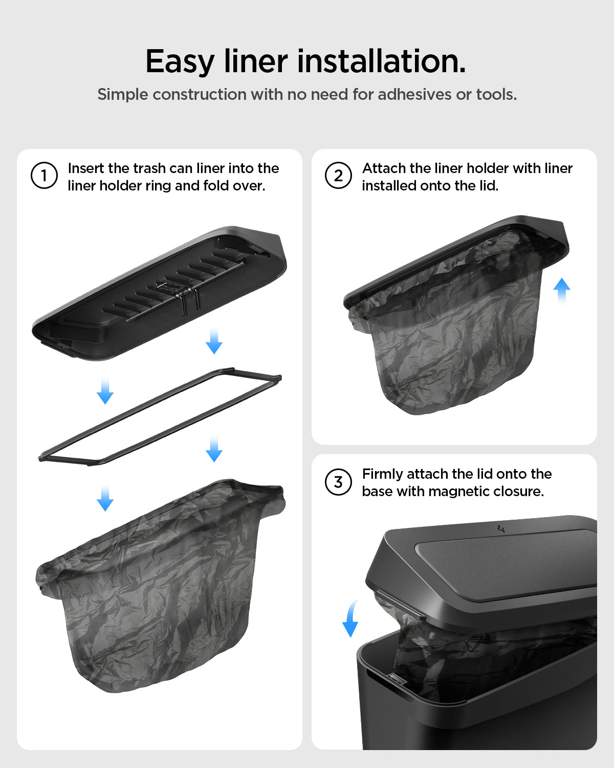 ACP11106 - Tesla Series - Car Trash Can | TO281J showing easy liner installation.