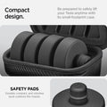 ACP07174 - Tesla Lifting Jack Pads TO310 in Black showing the compact design. Be prepared to safely lift your Tesla anytime with it's small-footprint case. 