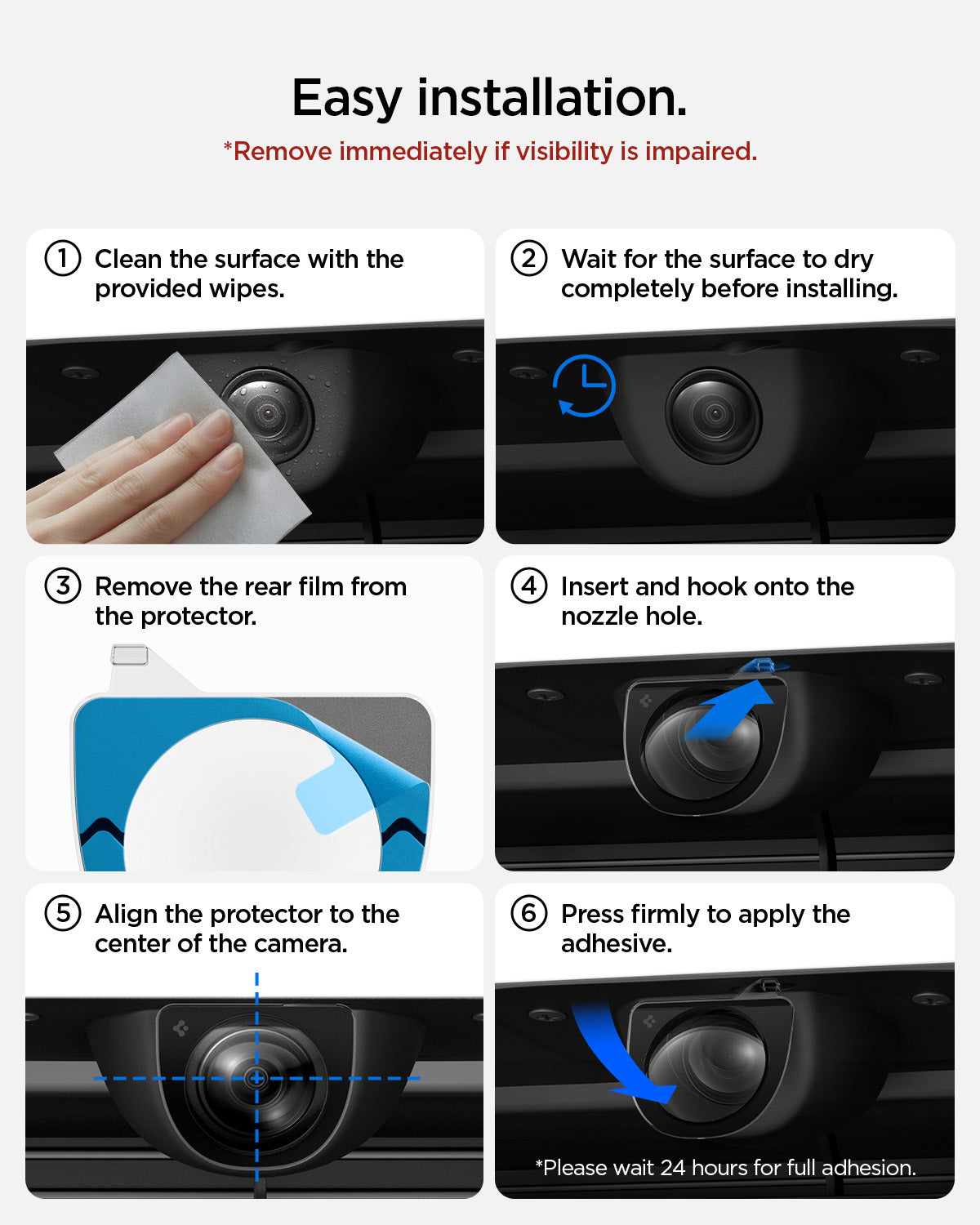 ACP11231 - Tesla Series - Front Camera Protector | TO331 showing easy installation