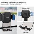 ACP08312 - Universal Dashboard Car Mount | TS35-1 showing angled front render of car mount with phone inserted displaying Press Here button textured grip pad suction cup base and adjustable arm