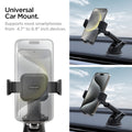 ACP08312 - Universal Dashboard Car Mount | TS35-1 showing angled rear close-up render of car mount head with Press Here button ball joint connector and telescopic arm attachment