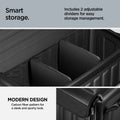 ACP08855 - Trunk Organizer TSO100 in Black showing the smart storage, includes 2 adjustable dividers for easy storage management with modern design, carbon fiber patter for a sleek and sporty look