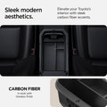 ACP08895 - Toyota Armrest Console Organizer TYO220 in Black showing the sleek modern aesthetics. Elevate your Toyota's interior with sleek carbon fiber accents. In tyle with timeless finish